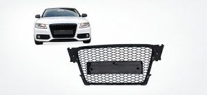 Grila Centrala compatibila cu Audi A4 B8 2007-2012 Rs Design Negru Lucios cu PDC