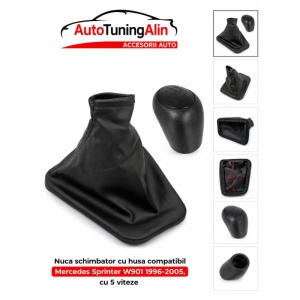 Nuca schimbator cu husa compatibil Mercedes Sprinter W901 1996-2005, cu 5 viteze