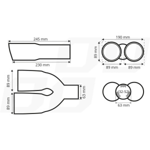 Set 2 Ornamente Toba Dubla Universale Inox + Carbon , compatibil BMW AMIO-04069 - Img 3