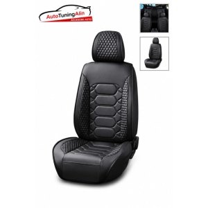 Set huse scaun universale din piele ecologica negru,set complet fata-spate - Img 2