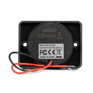 Încărcător de telefon impermeabil de formă pătrată cu iluminare din spate cu LED roșu, USB + USB C QC3.0 12/24V ATA3252 - Img 3