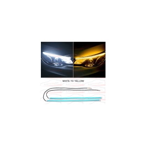 Set banda DRL LED 45 cm cu functie de semnalizare flow lumina alba + semnalizare galbena 12V ATA01642