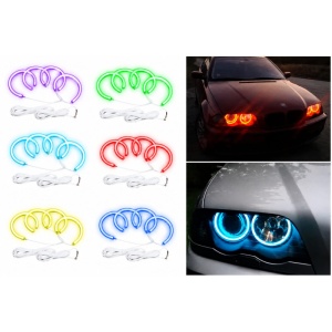 Angel Eye cu LED-uri RGB ,inele halo multicolore din bumbac, pentru BMW E39 E46 Seria 3 5 7 - Img 3