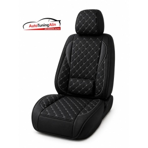 Husa scaun auto universală – material textil premium, negru cu gri