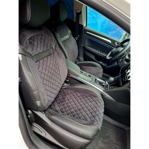Huse Auto Univerasale Premium-Bej/Negru,Compatibile cu Majoritatea Autoturismelor - Img 2
