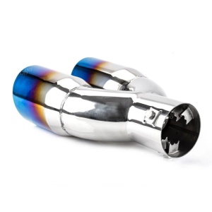 Ornamente toba inox dublu, finisaj cap ars, diametru intrare 6,3 cm, latime 160 mm ATA00099 - Img 2