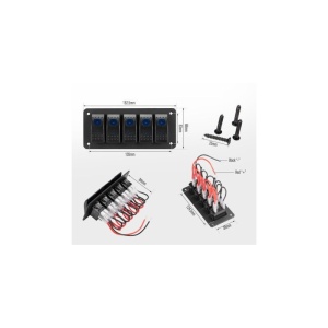 Panou incastrabil cu 5 butoane auto cu LED, ON-OFF, universal, 12-24V ATA02119 - Img 2