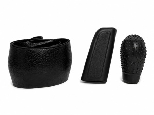 Set 3 protectii auto negre - Volan,Schimbator si Frana de mana