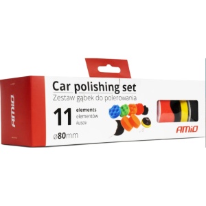 Set bureți de lustruit, 9 bureți de lustruit + disc de 80 mm + adaptor M14 AMIO-02647 ATA02237