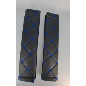 Set centura piele Ecologica Negru/Albastru