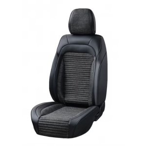 Set huse scaune auto universale fata-spate, piele ecologica neagra cu material textil negru ATA3097