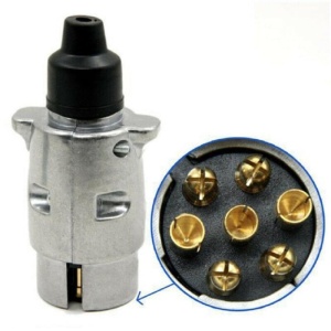 Stecher 7 pini din metal pentru priza de rulote sau remorci cu montaj pe cablu, 12V ATA3205