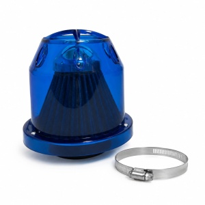 Filtru de Aer Sport Universal conic cu carcasa de protectie Albastra