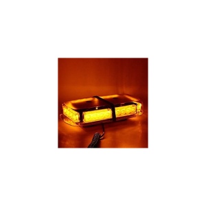 Mini rampa girofar LED cu magnet, 12V, 24W, IP65, 31x16x7 cm, sticla portocalie ATA00984