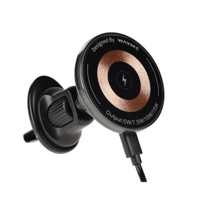 Suport magnetic pentru telefon, prindere in grila aer, cu incarcator inductiv de 15W + cablu USB USB-C 100 cm ATA3165 - Img 2