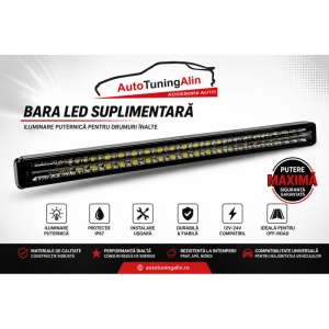 Bară LED suplimentară Auto 12V–24V- Iluminare Puternica - Img 2