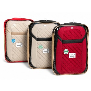 Huse Auto Univerasale Premium-Bej/Negru,Compatibile cu Majoritatea Autoturismelor