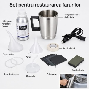 Kit profesional pentru restaurarea farurilor auto – 800 ml - Img 3