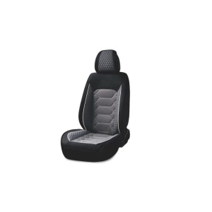 Set huse scaune auto universale, material textil negru cu gri, fata-spate