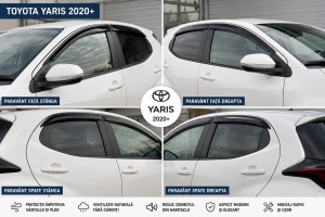 Set Paravanturi compatibil Toyota Yaris IV 2020+, fata-spate(4Buc) fumuriu transparent - Img 2