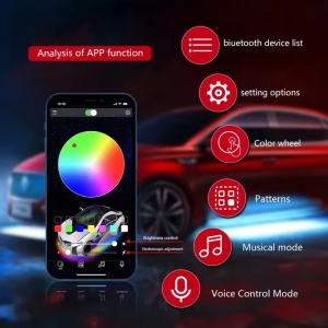 Accesoriu covorașe auto 4 în 1, lumină ambientală, control wireless prin aplicație, Symphony, LED neon - Img 2