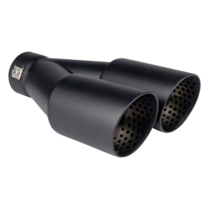 Ornament toba inox dublu, negru mat, diametru iesire 101 mm, diametru intrare 63 mm, lungime 200 mm ATA00095