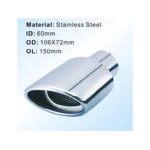 Ornament toba inox, oval 106x72mm, diam. intrare 60 mm, lungime 150mm ATA00098 - Img 2