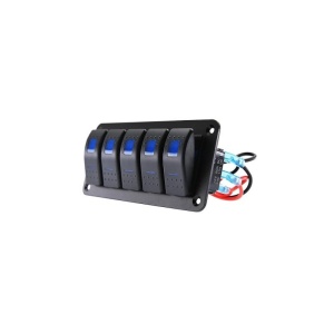 Panou incastrabil cu 5 butoane auto cu LED, ON-OFF, universal, 12-24V ATA02119