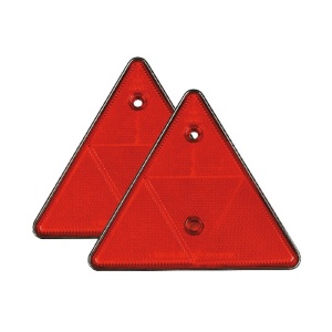 Set de 2 reflectoare triunghi plastic 14×16 cm rosu ATA02010