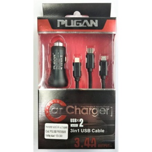 Incarcator auto 3,4 A cu 3 capete PREMIUM Voltaj 12-24V ATA3249