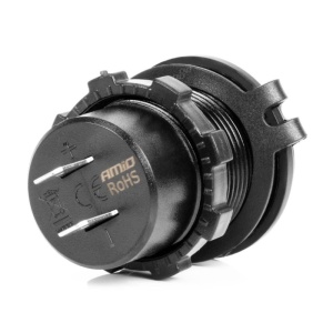 Incarcator de telefon impermeabil cu iluminare LED albastra 2xUSB QC3.0 12/24V ATA3251 - Img 2