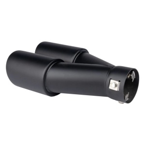 Ornament toba inox dublu, negru mat, diametru iesire 101 mm, diametru intrare 63 mm, lungime 200 mm ATA00095 - Img 4