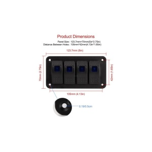 Panou cu 4 butoane auto, cu LED, ON-OFF universal 12-24V ATA02121 - Img 2
