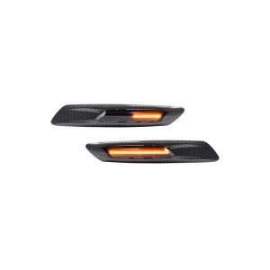Semnalizare laterala fumurie dinamica led negru carbon compatibil BMW E39, E60, E61 ATA02061