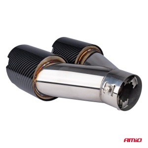 Set 2 Ornamente Toba Dubla Universale Inox + Carbon , compatibil BMW AMIO-04069 - Img 7