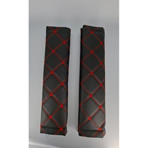 Set centura piele Ecologica Negru/Rosu