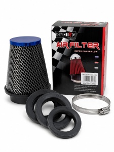 Filtru Aer Sport Universal Conic cu capac albastru, adaptoare si colier