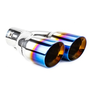 Ornamente toba inox dublu, finisaj cap ars, diametru intrare 6,3 cm, latime 160 mm ATA00099