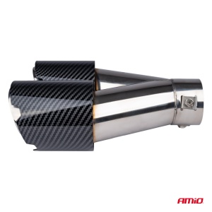 Set 2 Ornamente Toba Dubla Universale Inox + Carbon , compatibil BMW AMIO-04069 - Img 2