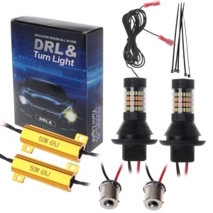 Set DRL LED cu dubla culoare portocaliu si alb rece - Img 2