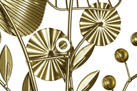 Decor elegant de perete din metal cu flori aurii - Img 3