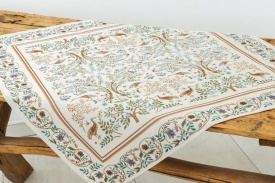 Față de masă din goblen spaniol elegant stil William Morris fond crem