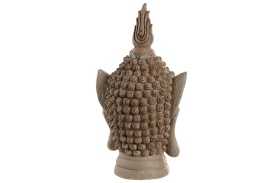 Figurină decorativă spirituală în nuanțe naturale de cap Buddha / Shiva - Img 3
