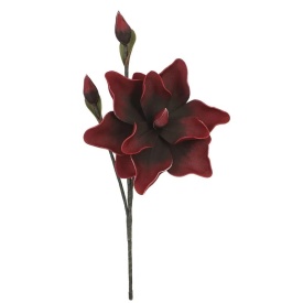 Floare decorativă artificială în culori roșu cu bordo de 50cm