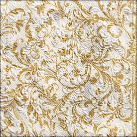 Șervețel decorativ mare de masă Elegance Damask White/Gold - Img 2