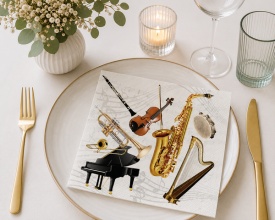 Șervețel decorativ mare de masă Music instruments