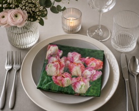 Șervețel decorativ mare de masă Parrot Tulips