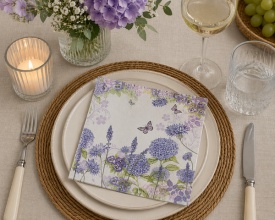 Șervețel decorativ mare de masă Purple Wildflowers