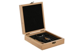 Set accesorii vin în cutie din bambus elegantă pentru iubitorii de vin