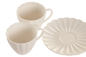 Set cești cafea cu farfurioare elegante din porțelan de 150 ml